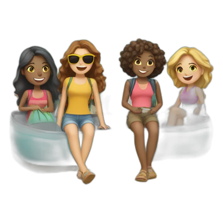 travel with friends (4 girls) sticker