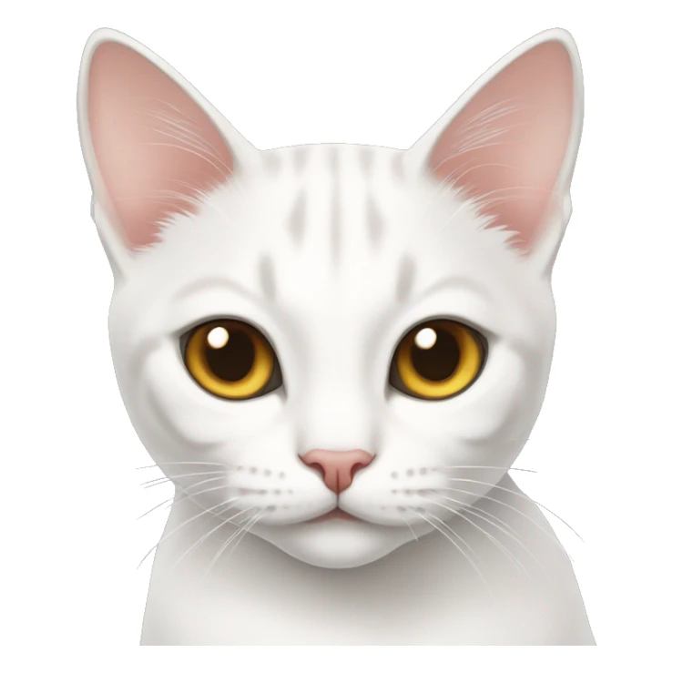 white domestic shorthair cat sticker