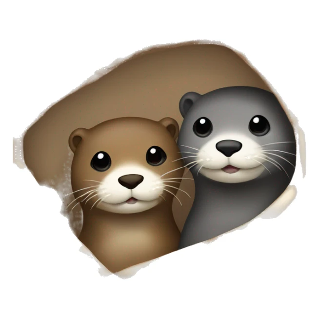 a male and female otter in a blanket sticker