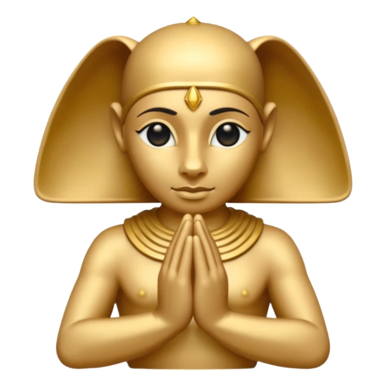 Emoji of sphinx with hands in front side sticker