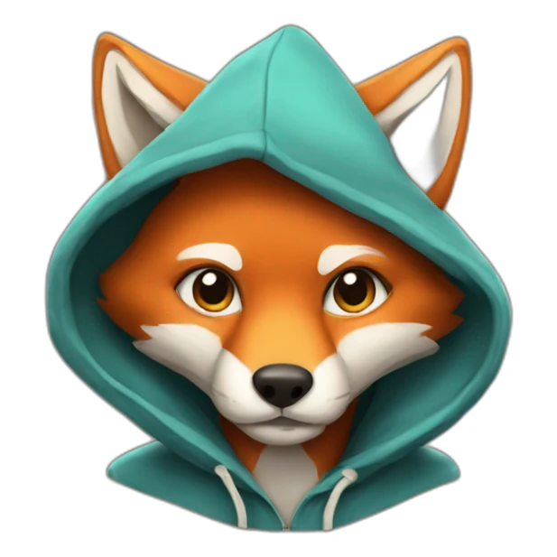 a fox in a hoodie sticker