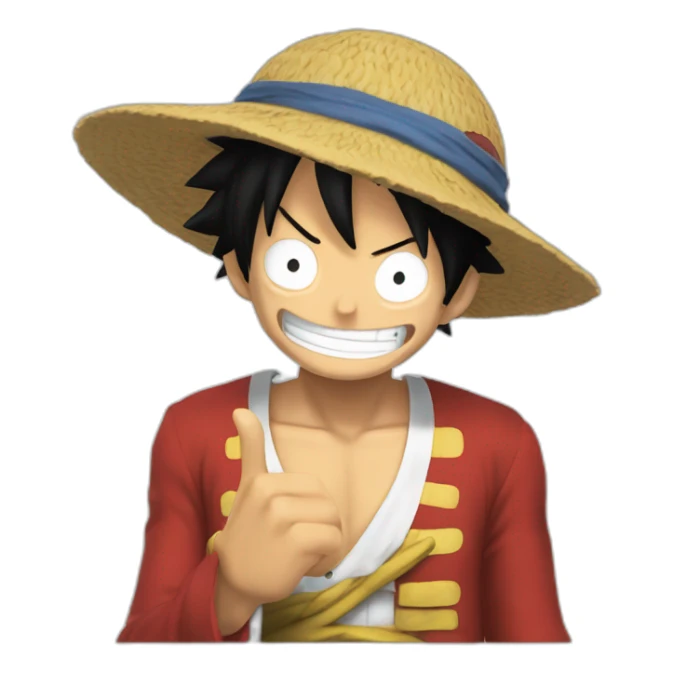 Luffy qui fait un doigt d’honneur sticker