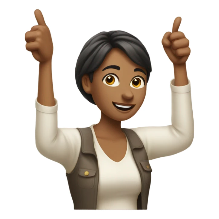 Woman with many thumbs up sticker