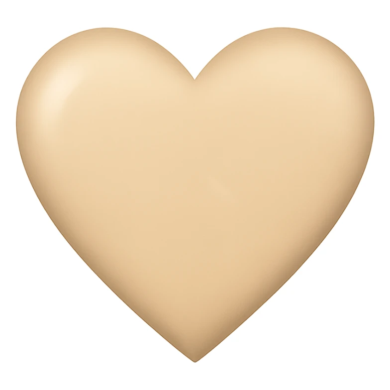 beige heart classic emoji style sticker