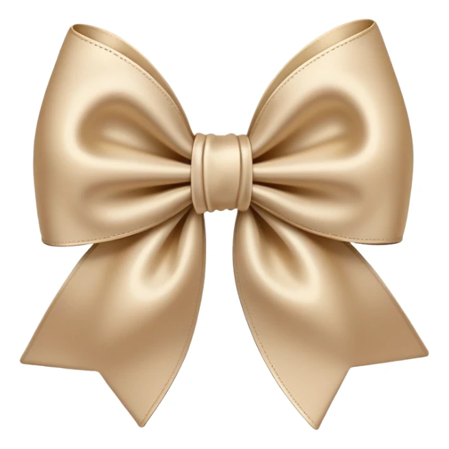 beige 3d bow sticker