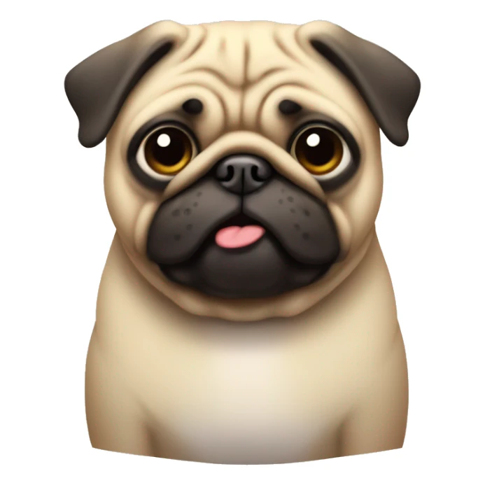 Fat pug with a small head and big body  sticker