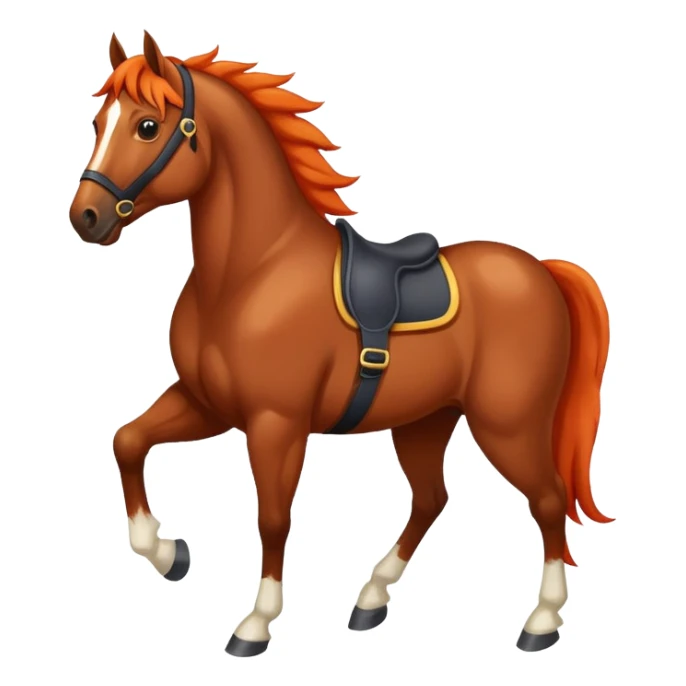 Bay horse with blaze sticker