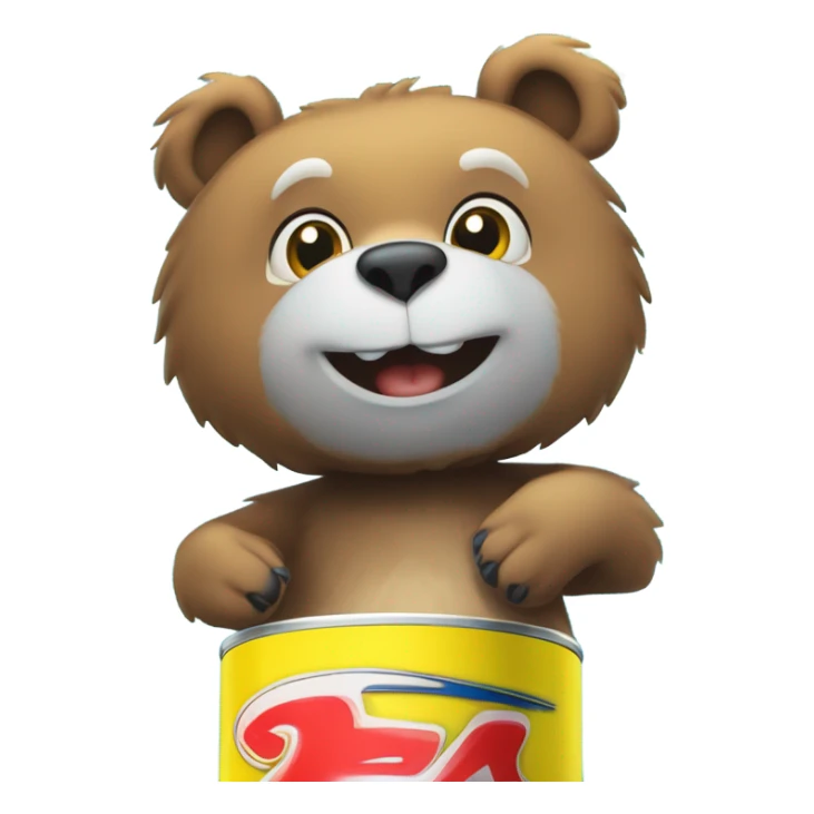 Blueberry Bear on an Energy Drinkscan sticker