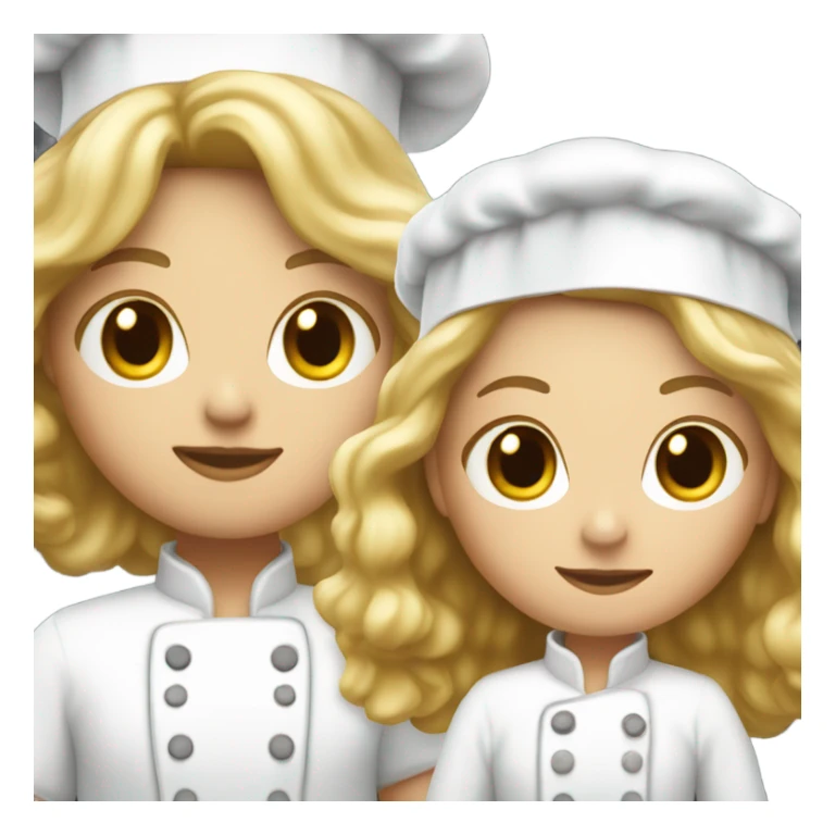 white woman with curly blond long hair and white chef toque sticker