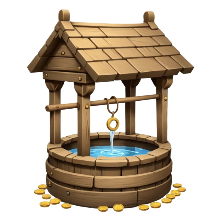 wooden wishing well sticker
