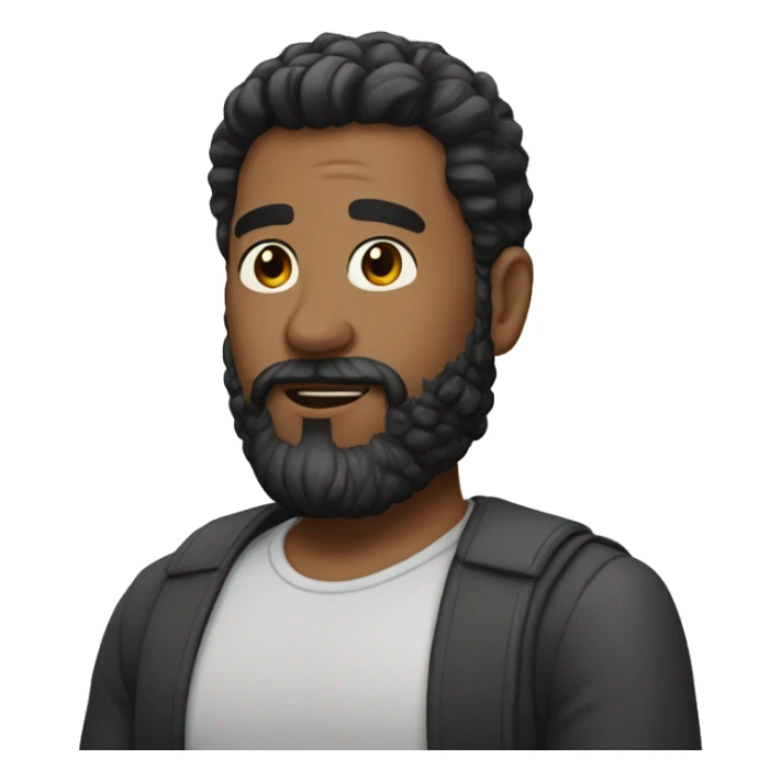 50 man with black hair beard sticker