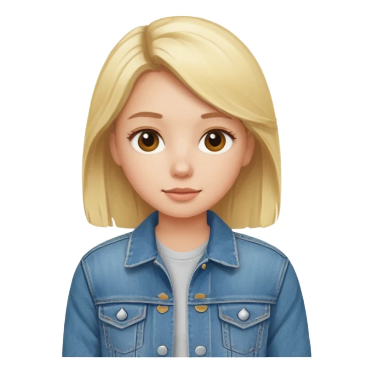 blonde girl in denim jacket sticker