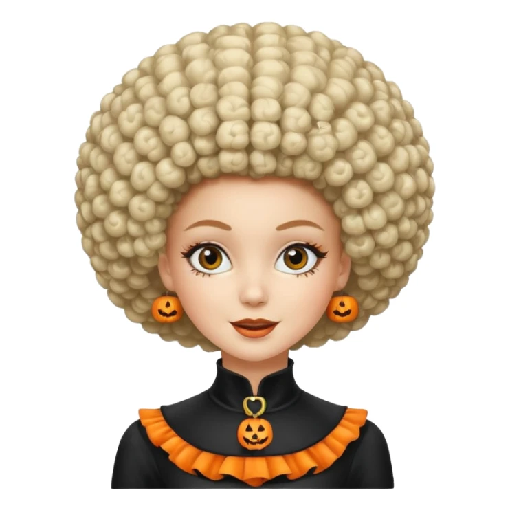 afro halloween white girl sticker