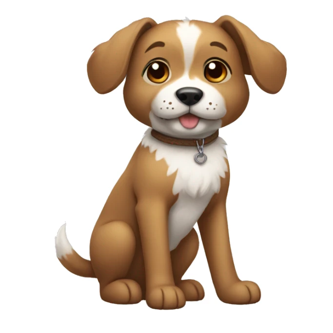 kokoni dog light brown and white, furry ears and neck tattoo sticker