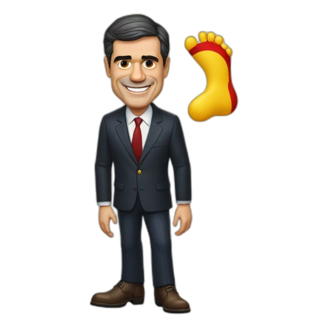 Presidente del gobierno español Pedro Sánchez lamiendo las botas de Puigdemont sticker