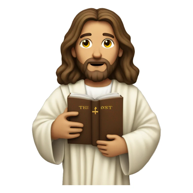 Jesus Christ holding an open Bible sticker