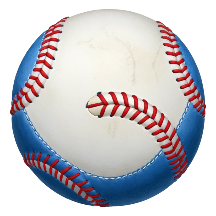 blue baseball ball stitch color to white sticker