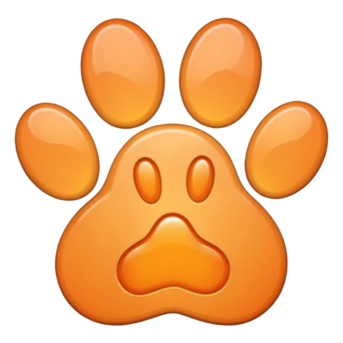 a very light pale pastel orange pawprint sticker