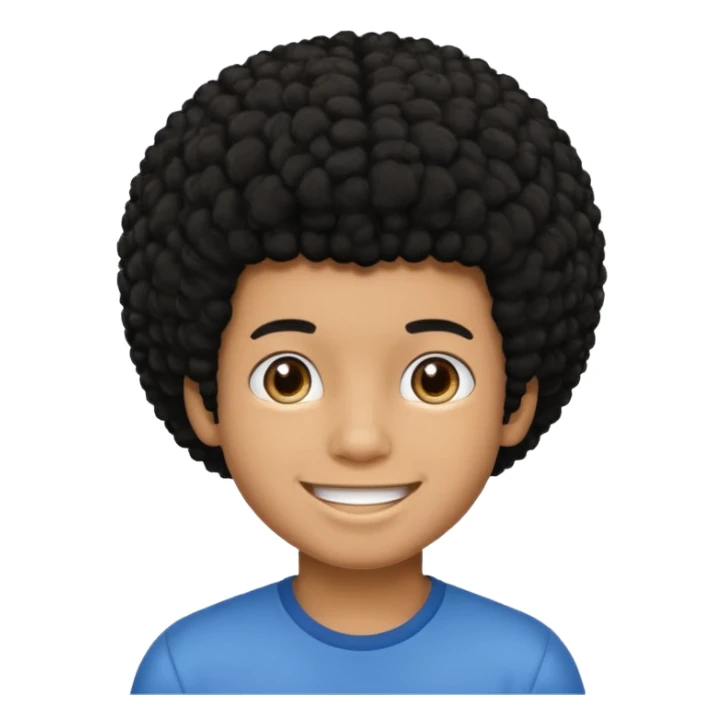 boy with black afro hair and black skin sticker