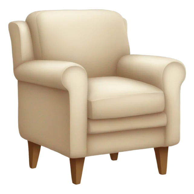 Beige Armchair with blanket and book sticker
