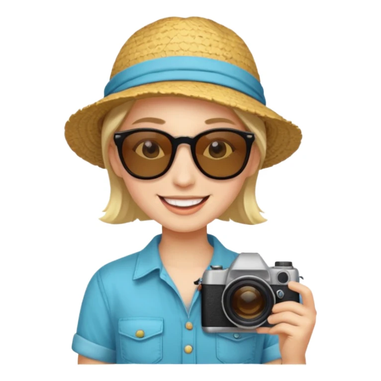fotographer with summer clothes and sun glasses sticker