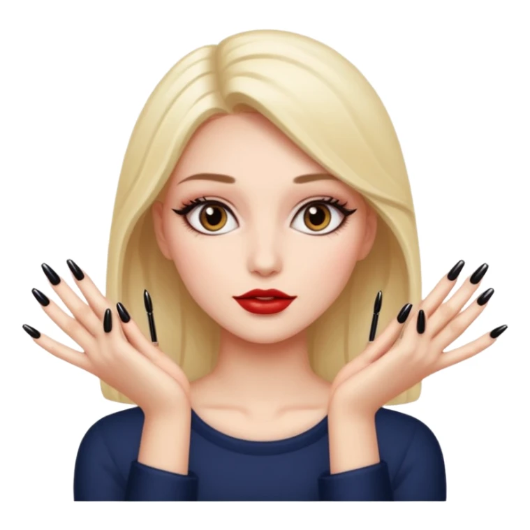 face girl with nails and cute make up  sticker