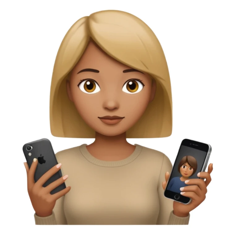 Pelo corto liso mujer y que tenga un iPhone  sticker