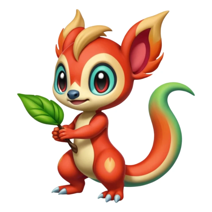 Colorful Exotic Meloetta-Chimchar-Virizion-Venom-Stitch-Fakémon-creature-hybrid sticker