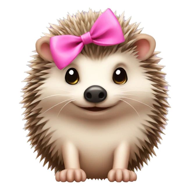 hedgehog with a pink bow sticker