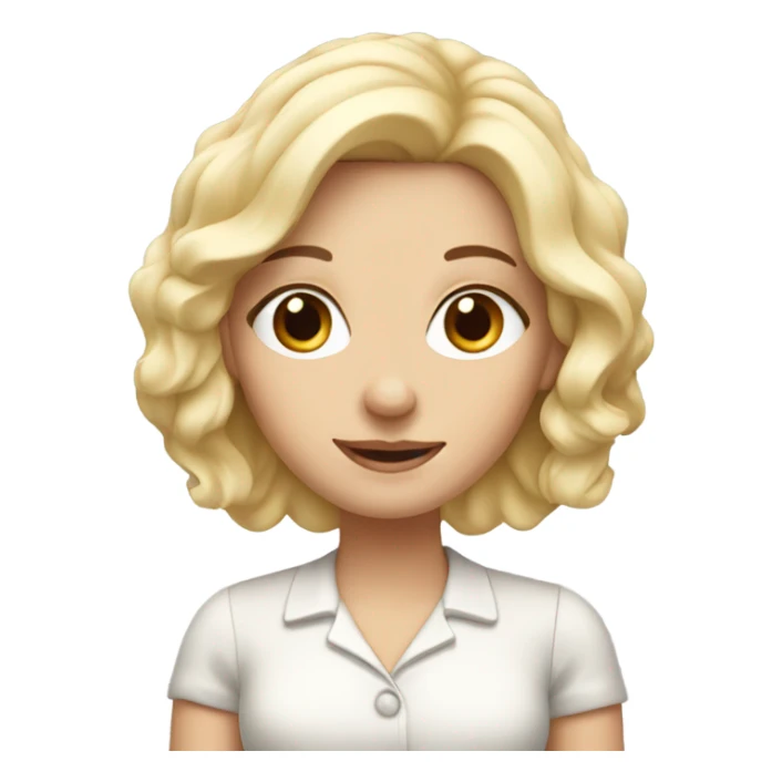 White Blonde girl with pie sticker