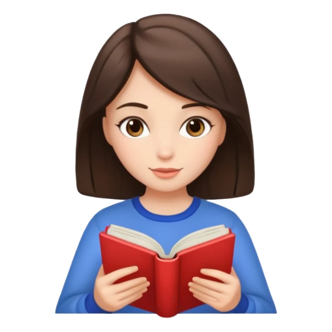 A brunette hair girl reading romance books sticker