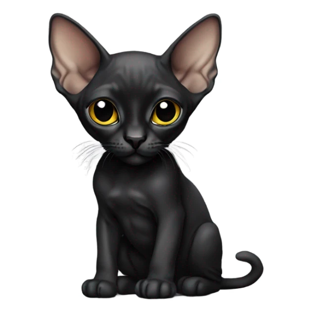 black kitten sphynx wearing black t-shirt  sticker