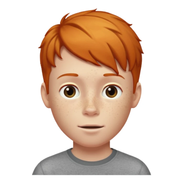ginger boy with straight hair lifted upwards sticker