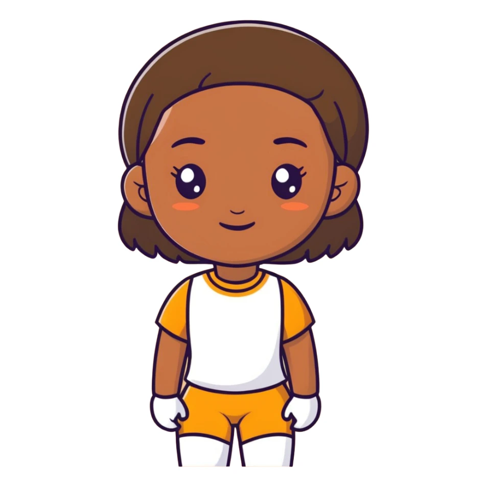 Girl with a brown skin sticker
