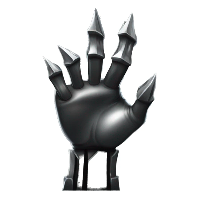 "Three sharp, metallic claws extending from a fist, shining with a steel gleam against a dark background." sticker