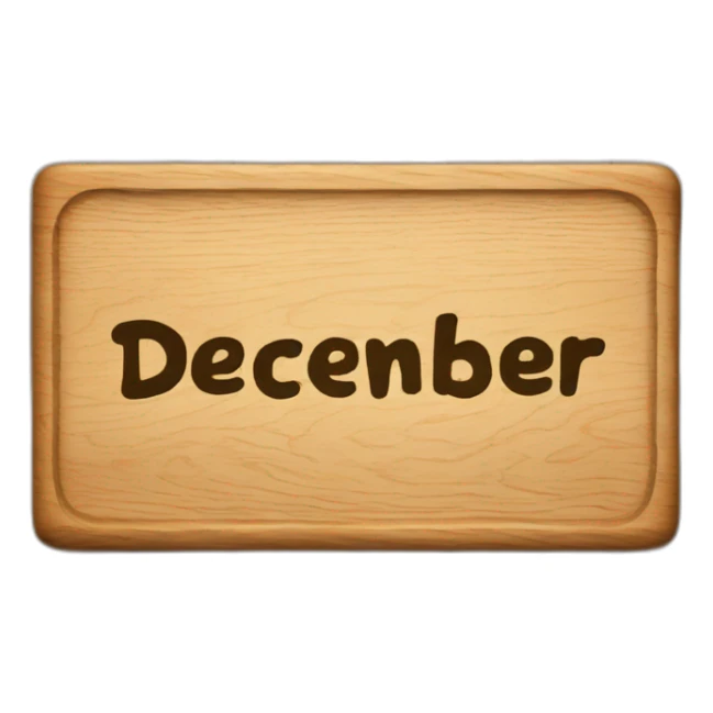 Wood sign with inscription december sticker