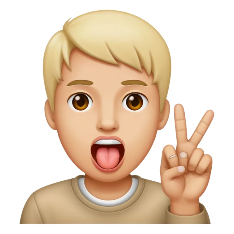 2 middle fingers and a tongue out  sticker