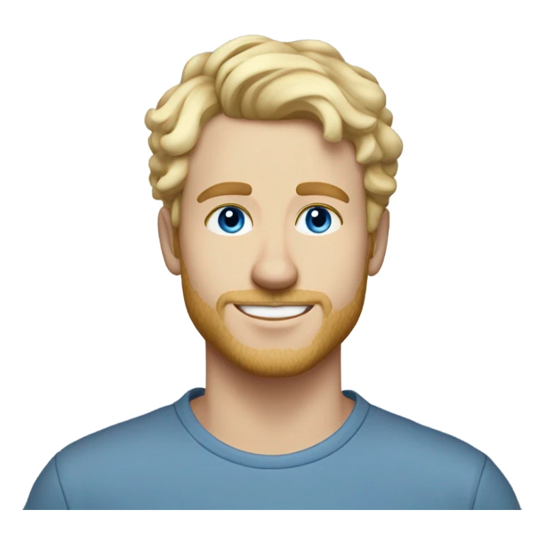 3/4 profile light curl blonde 30yo man blue eyed pale skin sticker