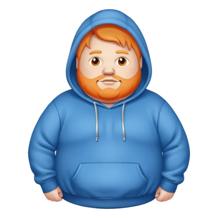 Fat orange guy with blue sweater and hoodie caseoh sticker