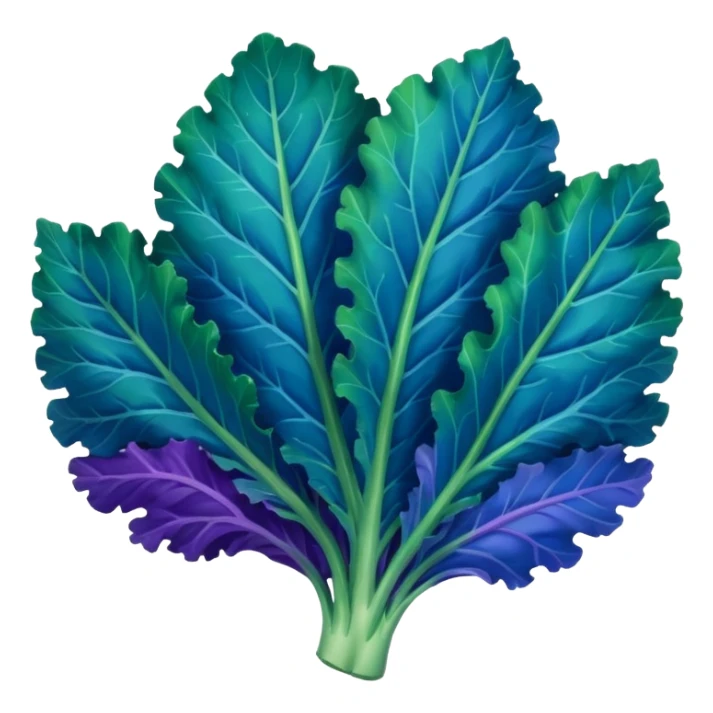 Blue and purple single leaf of kale  sticker
