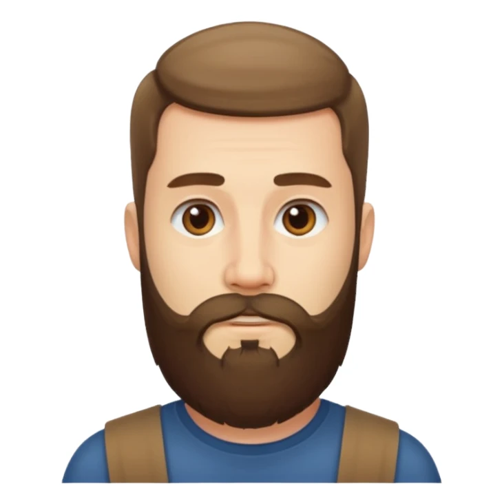 a man with short hair and long beard dont have mustache sticker