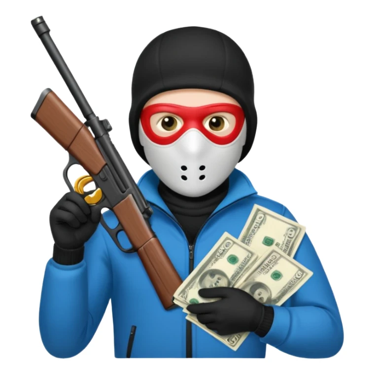 can u do a white guy in a ski mask holding a gun and money sticker