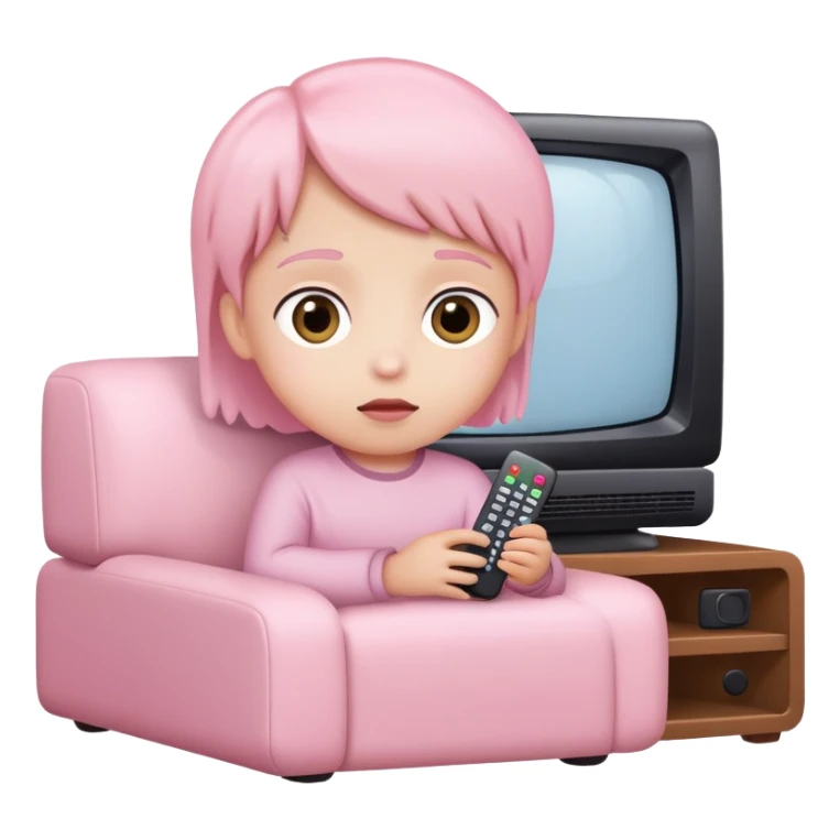 Light pink kids watching tv sticker