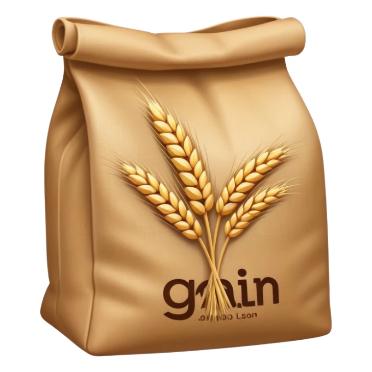 bag of grain and 2d logo grain sticker