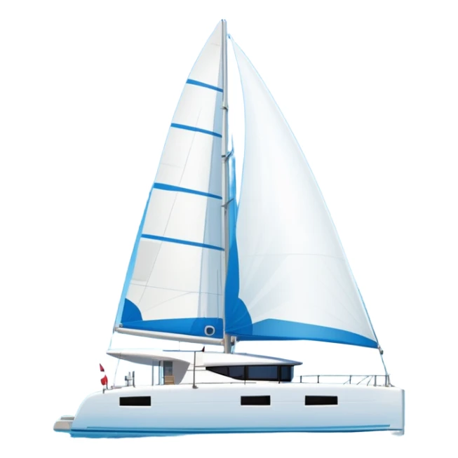 A lagoon 42 catamaran with no wording or letters on the boat  sticker