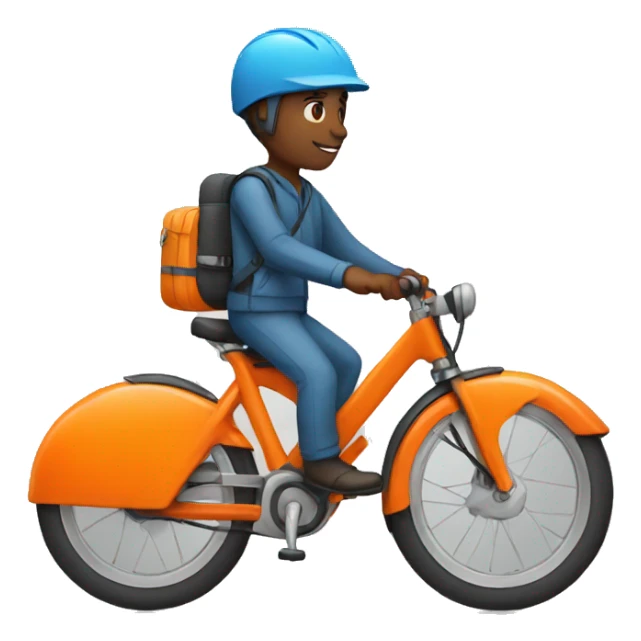 Courier on an orange bike sticker