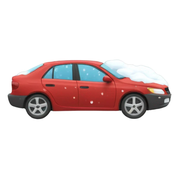 Driving red car in a snow storm sticker