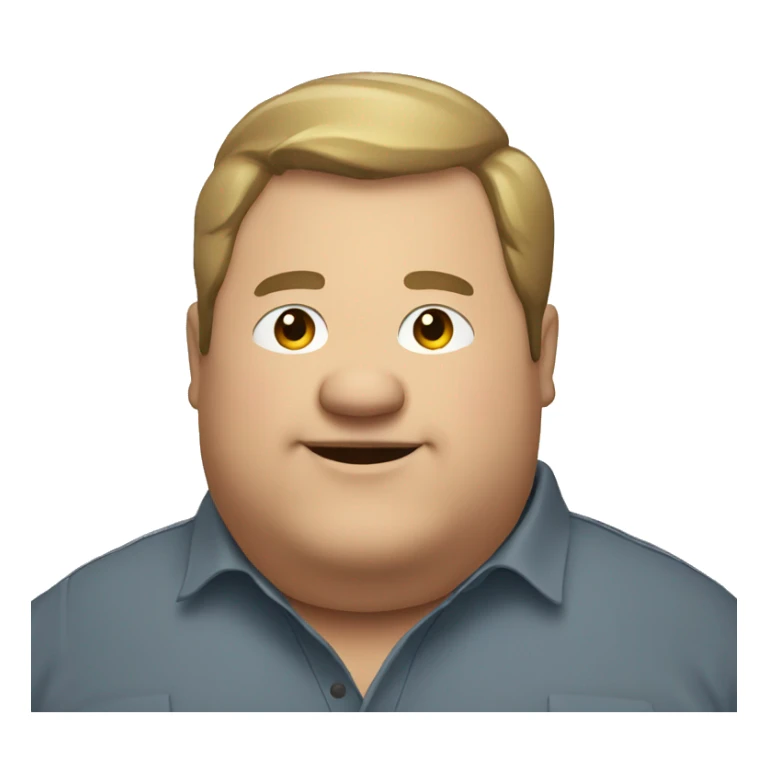 Fat man with overshirt profile picture, happy sticker