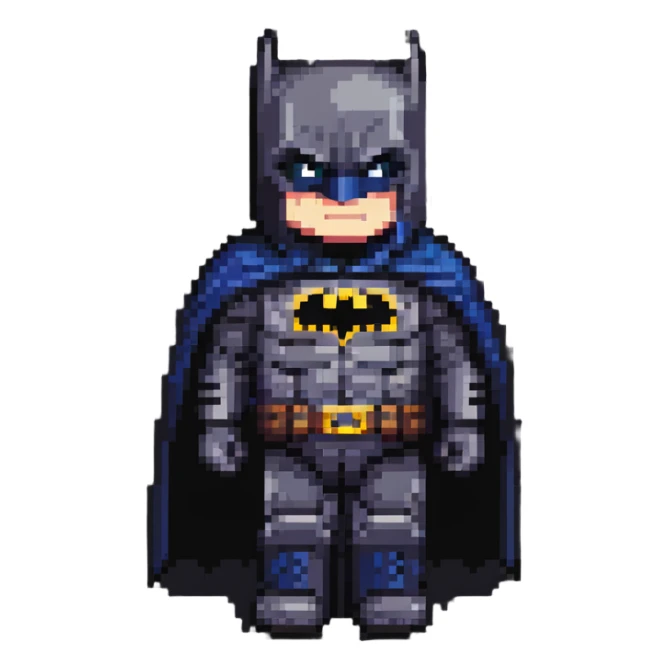 Batman with bat symbol, caped crusader silhouette sticker