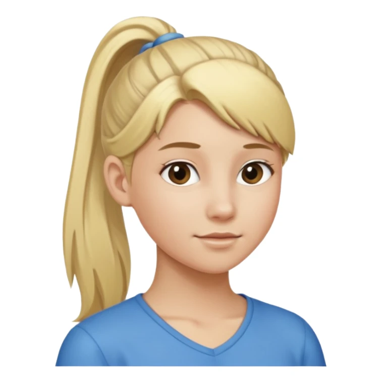 Blonde white teenager with a ponytail sticker